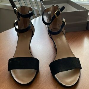 Franco Sarto Black double ankle strap sandals